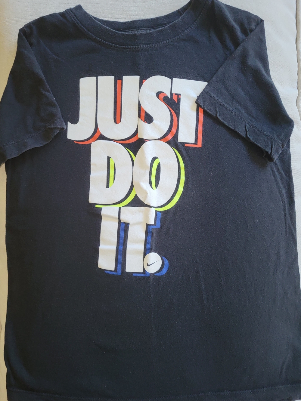 Nike Black Kids Short-Sleeve 'Just Do It' Graphic Tee with Neon Accents